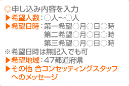 申込内容を入力